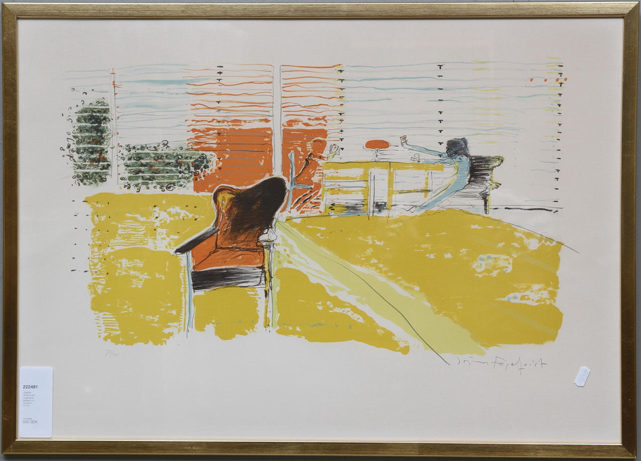 JÖRGEN FÅGELQUIST. Färglitografi, signerad och numrerad 70/135.