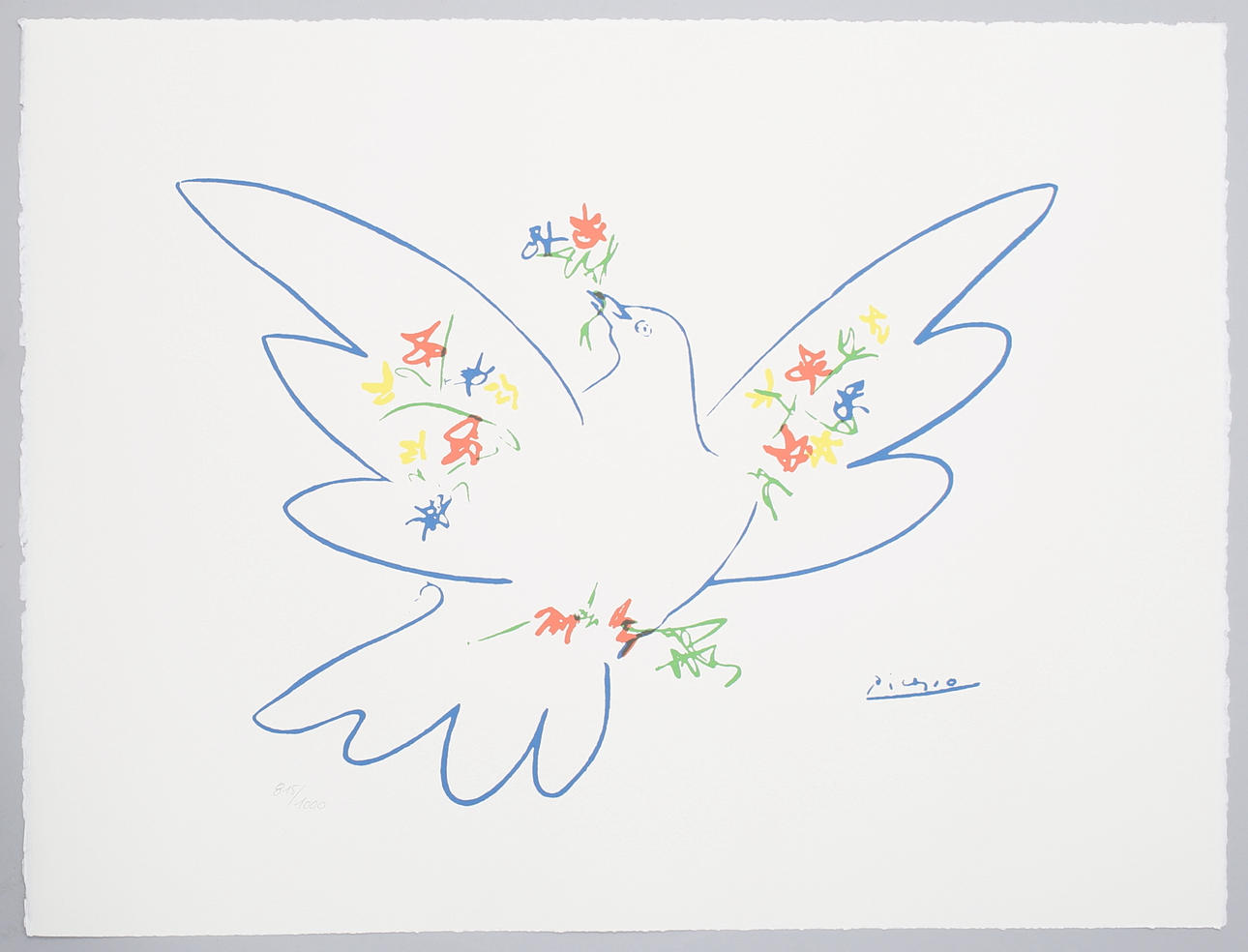 PABLO PICASSO (1881-1973). blå duva av fred.