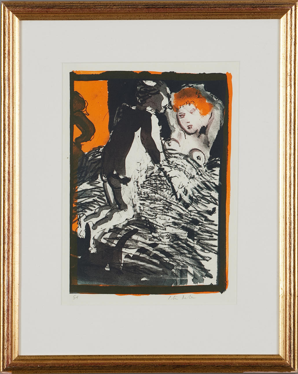 PETER DAHL. Akt, signeret, ea, litografi.