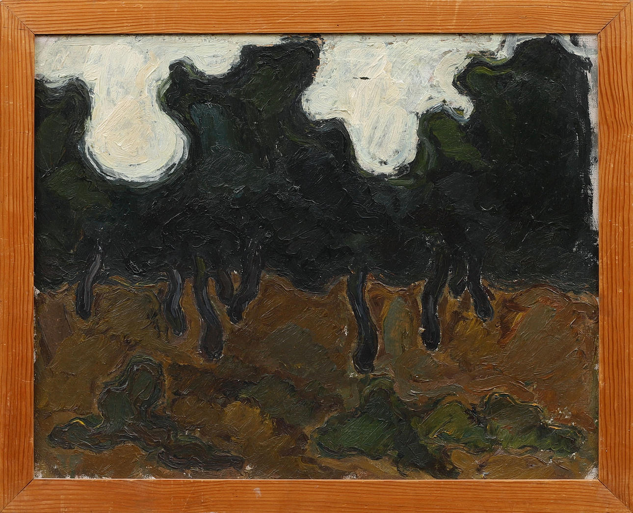TULLAN FINK. Dark trees, oil on canvas, signed.