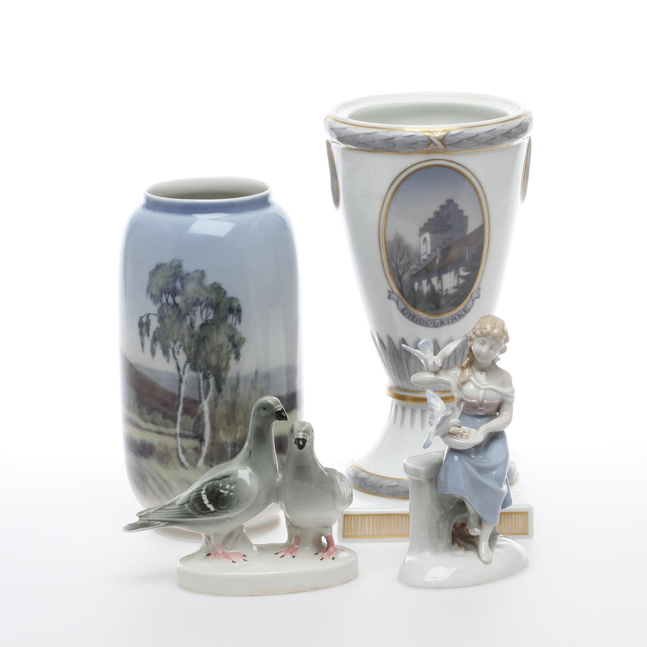 PARTI KERAMIK, 4 delar, land annat Royal Copenhagen, 1900-tal.