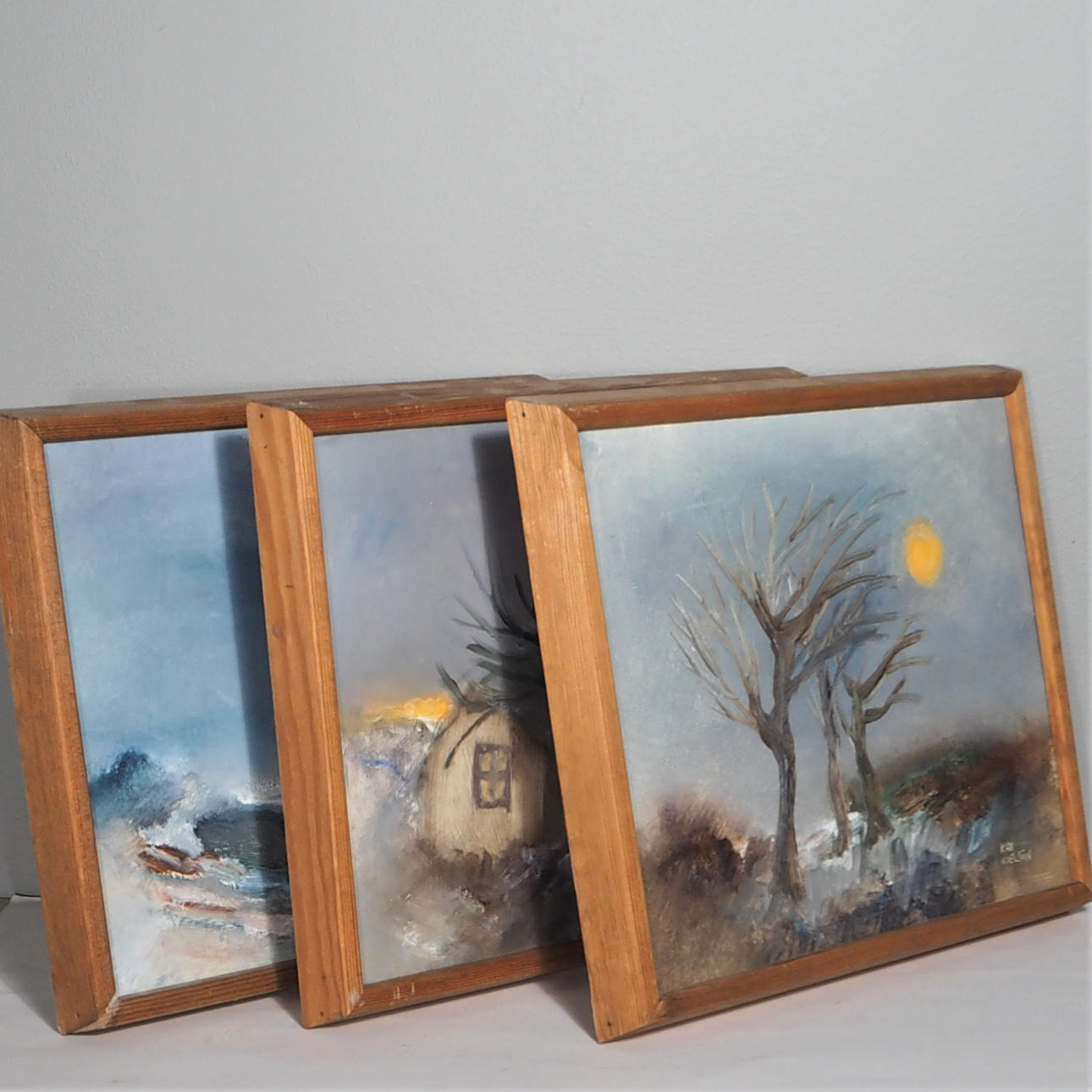 KAI NIELSEN. oil on Board, 3 pcs.