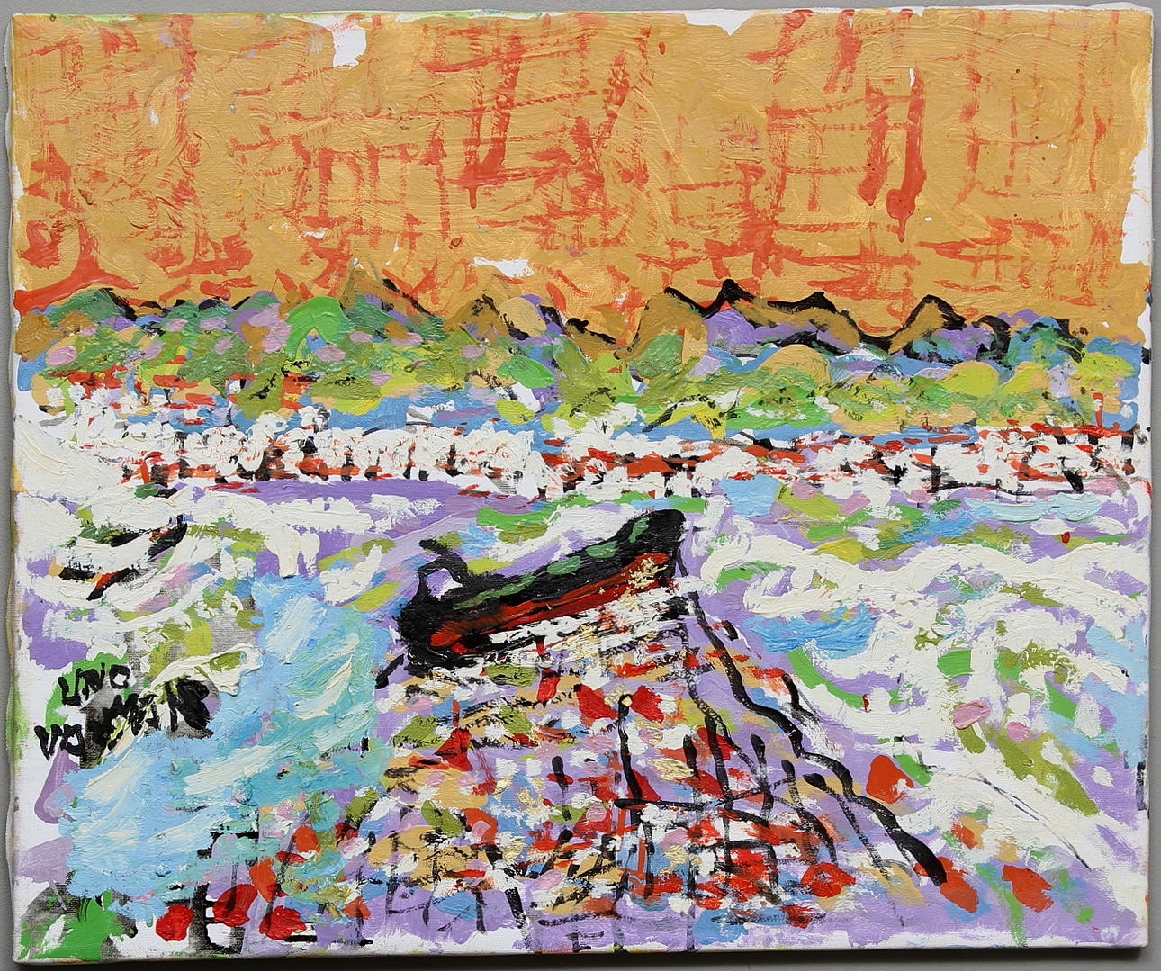 UNO VALLMAN. olja på duk, fjällmotiv, signerad.