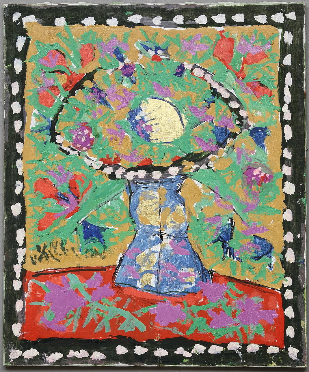 UNO VALLMAN. olja på duk, blomstermotiv, signerad.