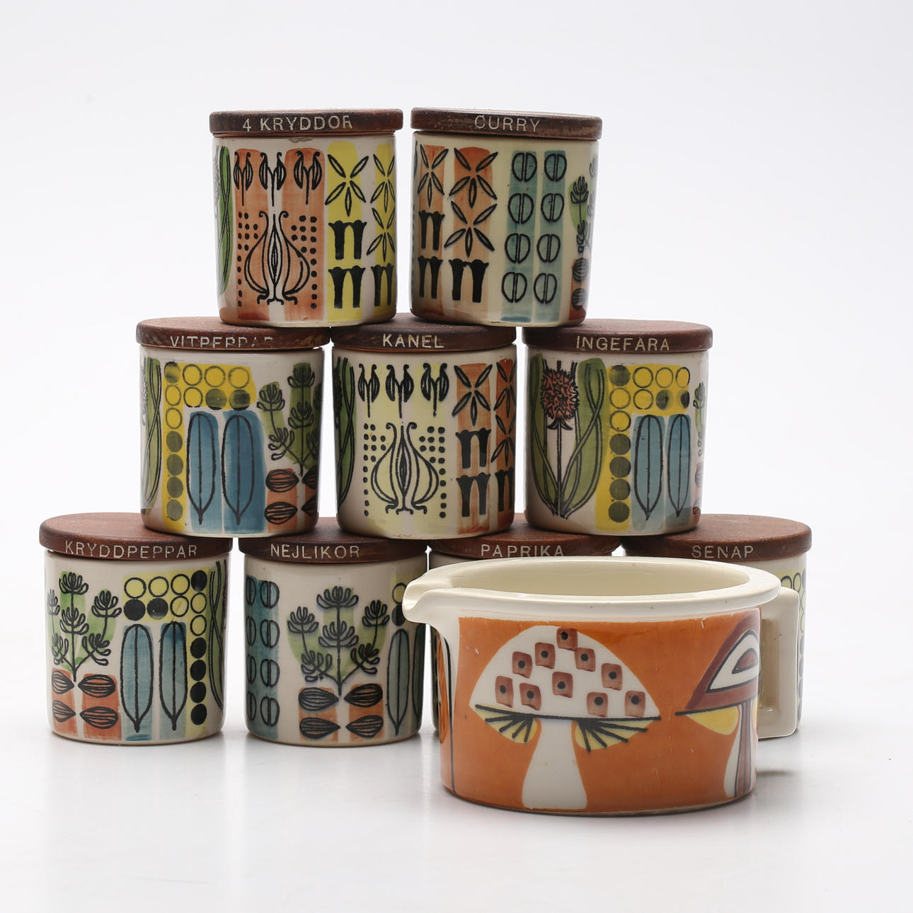 KERAMIKFÖREMÅL, 10 delar, Jie, Gantofta.