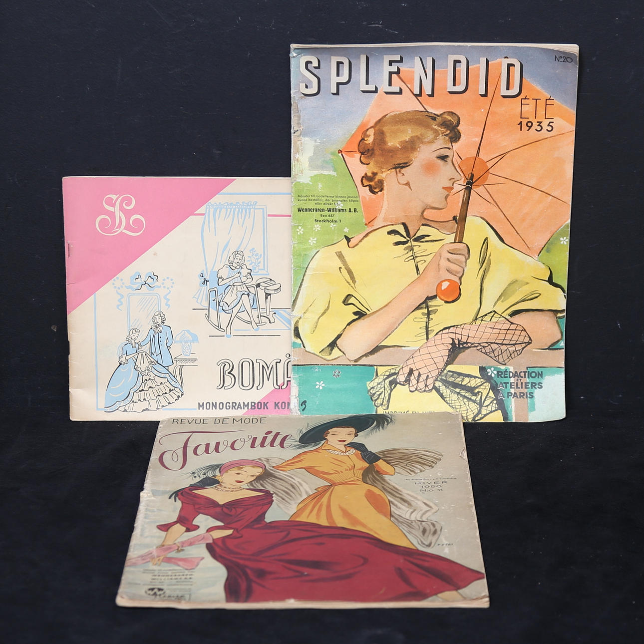 Muotilehdet, 3 kpl, 1900-luku.