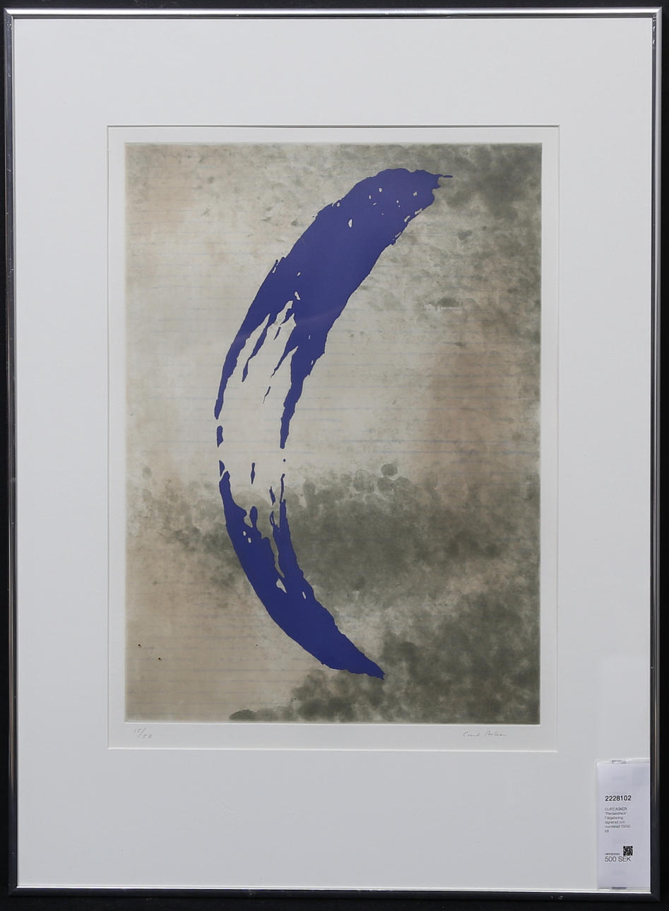 CURT ASKER. "Brush strokes". Color etching signed and numbered 15/50.