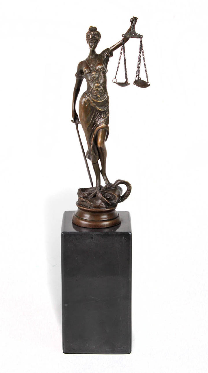 RÄTTVISA, BRONS, BRONS FIGUR.