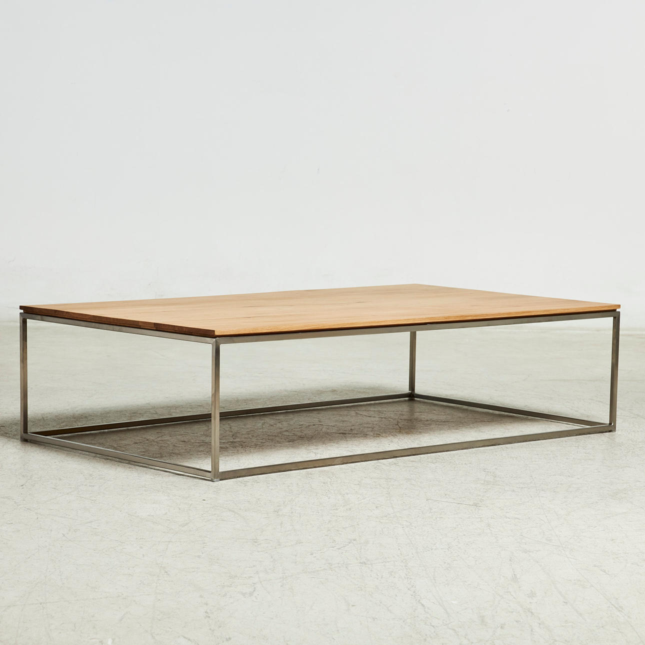 COFFEE TABLE, "Oak Thin", for Ethnicraft, metal frame, solid oak.