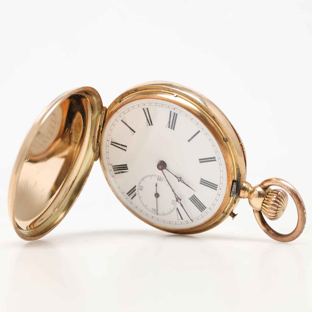 RELOJ DE BOLSILLO, savonette, en oro de 14K.