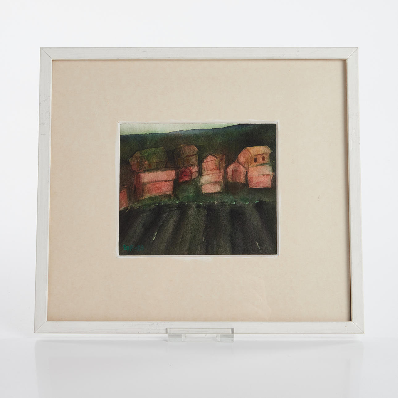 ULLA OLIN-FEHRM. Bygninger, akvarel.