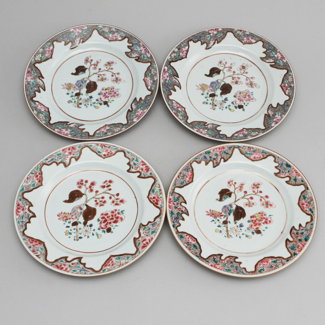 TALLRIKAR, 4 st, porslin, Kina, 1700-tal.