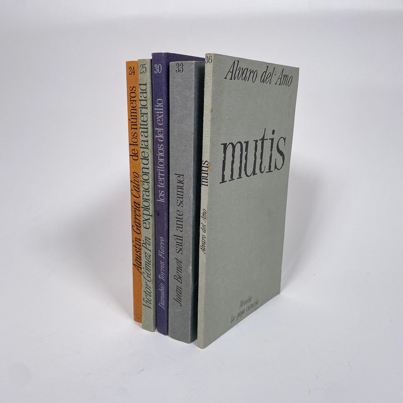 FIVE BOOKS BY LA GAUCHE DIVINE AUTHORS. JUAN BENET, DANUBIO TORRES FIERRO, VICTOR GÓMEZ PIN, AGUSTÍN GARCÍA CALVO AND ÁLVARO DEL AMO.