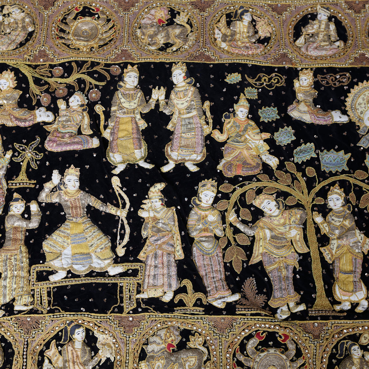 TEXTILE. Embroidered, Kalaga. Burma / Myanmar.