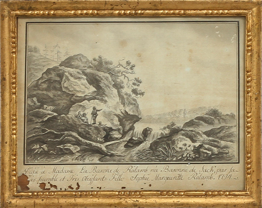 TUSCHLAVERINGAR, 5 st, Eve Charlotte och Sophie Margueritte Rålamb, 1700-talets slut.