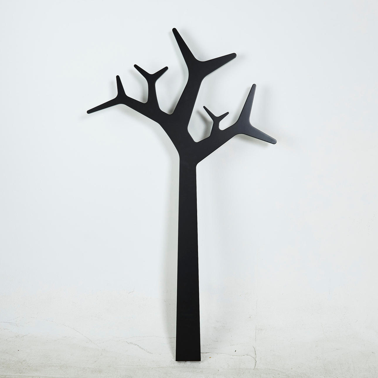 CLOTHES HANGER, "Tree Wall", Swedese, black lacquered MDF, labeled.