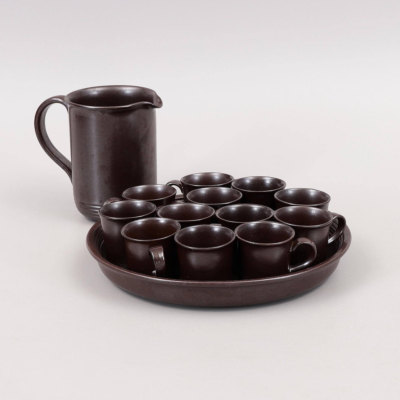 GLÖGGSET, 14 delar, stengods, Höganäs.