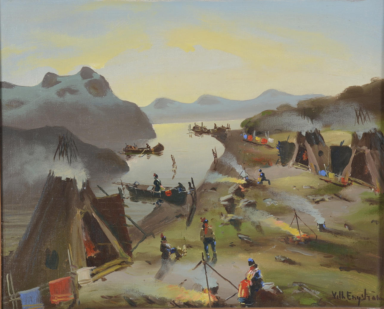 VILHELM ENGSTRÖM. Olja på pannå.