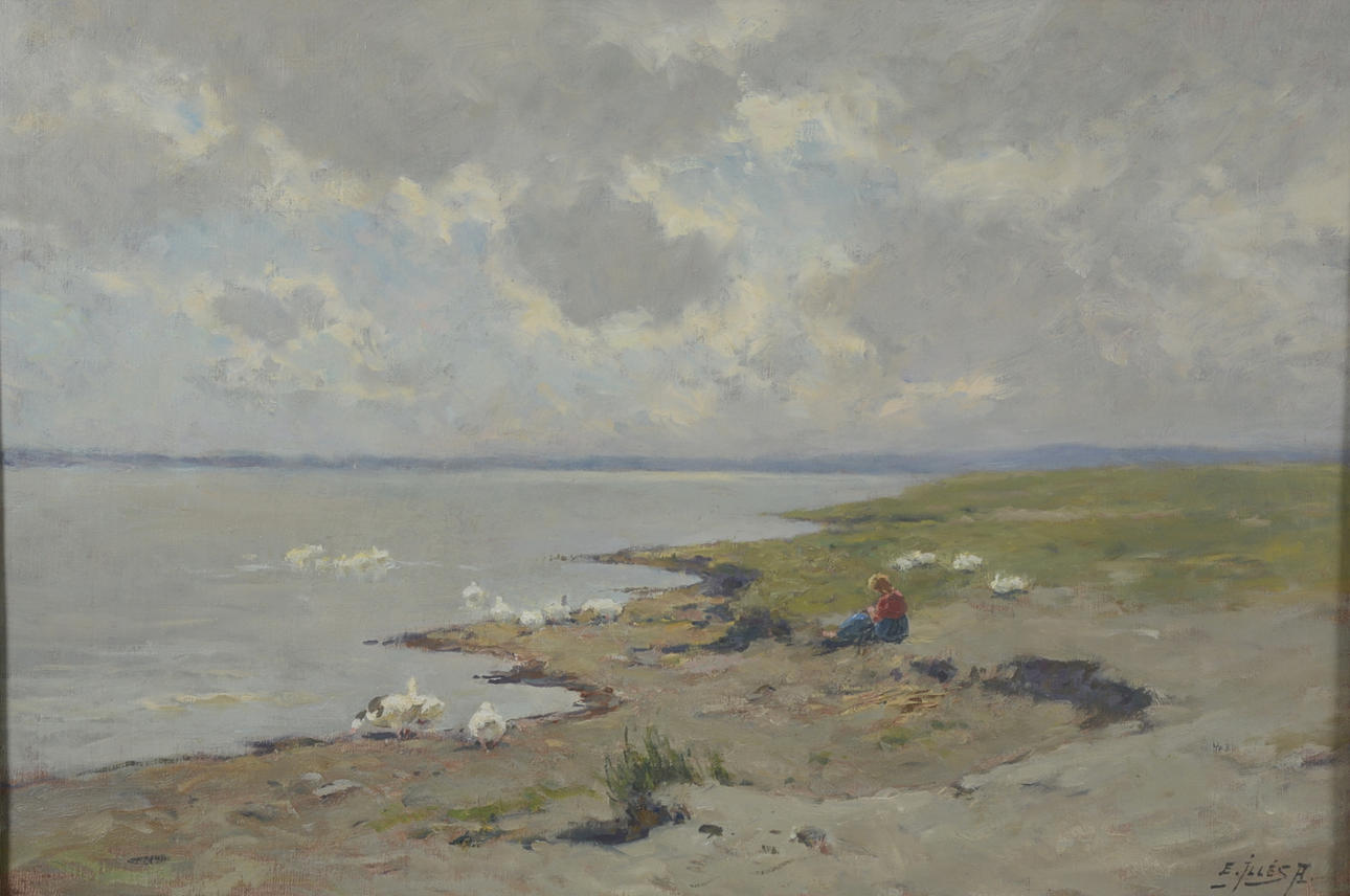 EDVI  ILLÉS. Olja på duk.