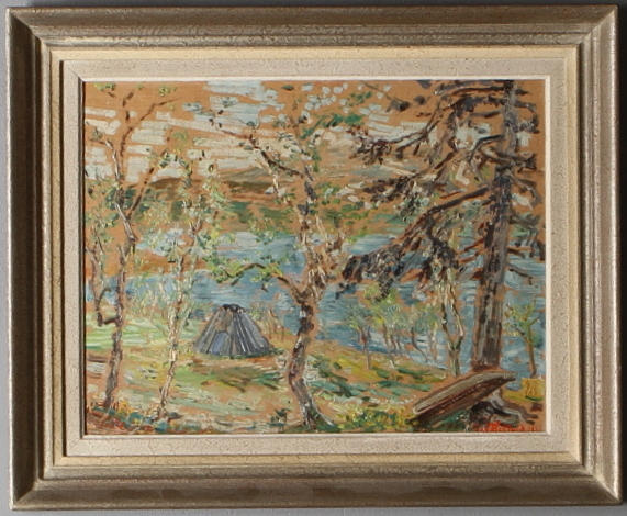 FOLKE RICKLUND. fjällmotiv, olja på pannå, signerad.