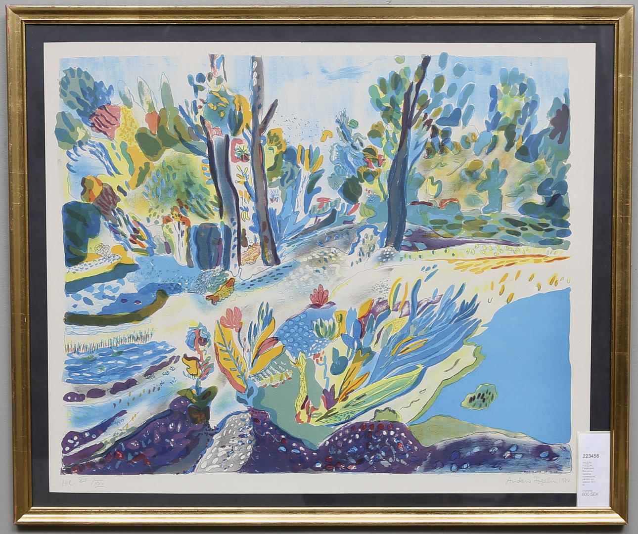 ANDERS FOGELIN. Färglitografi, Barcelona, signerad, numrerad HC XIII/XXV och daterad 1977.