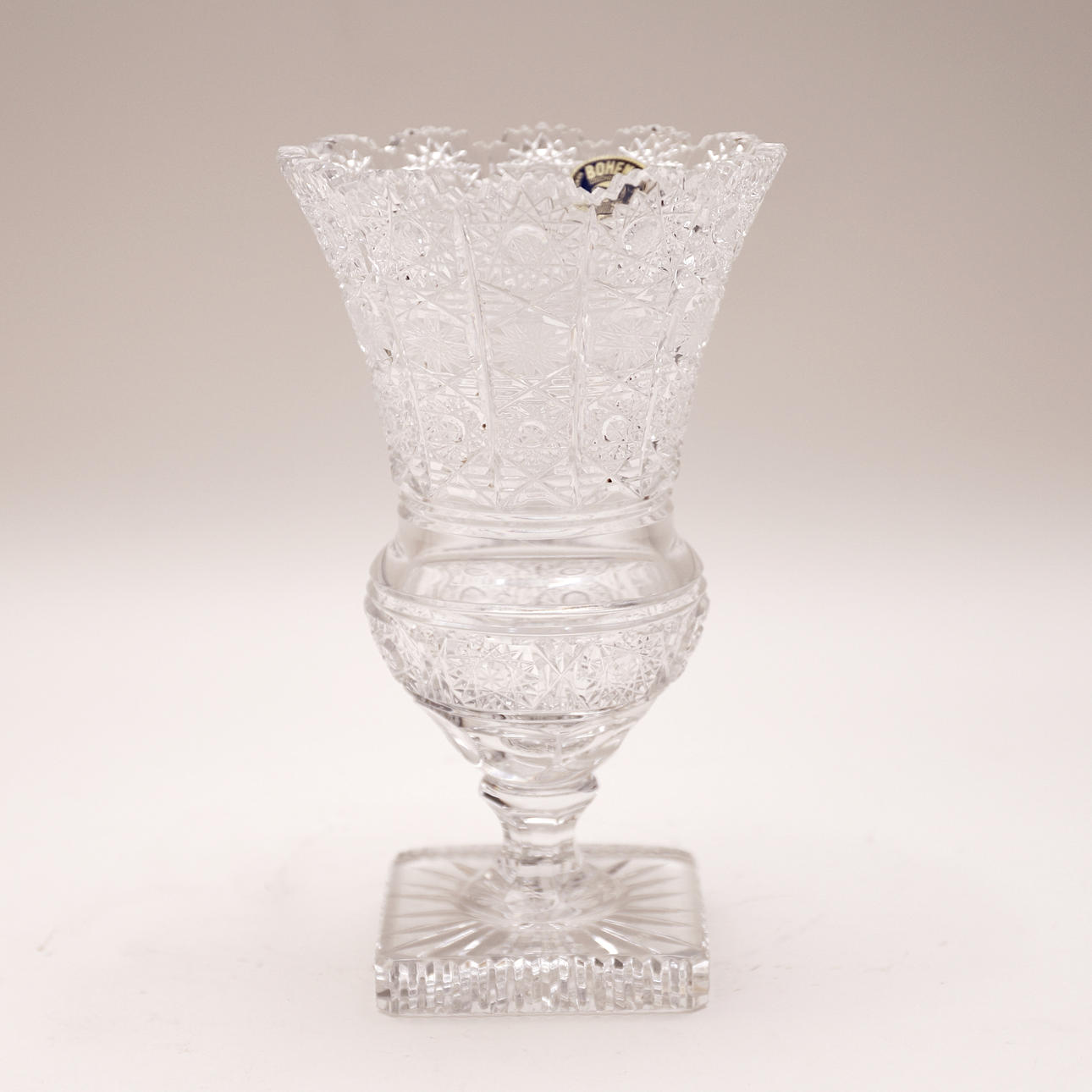 BOHEMIAN CRYSTAL VASE.