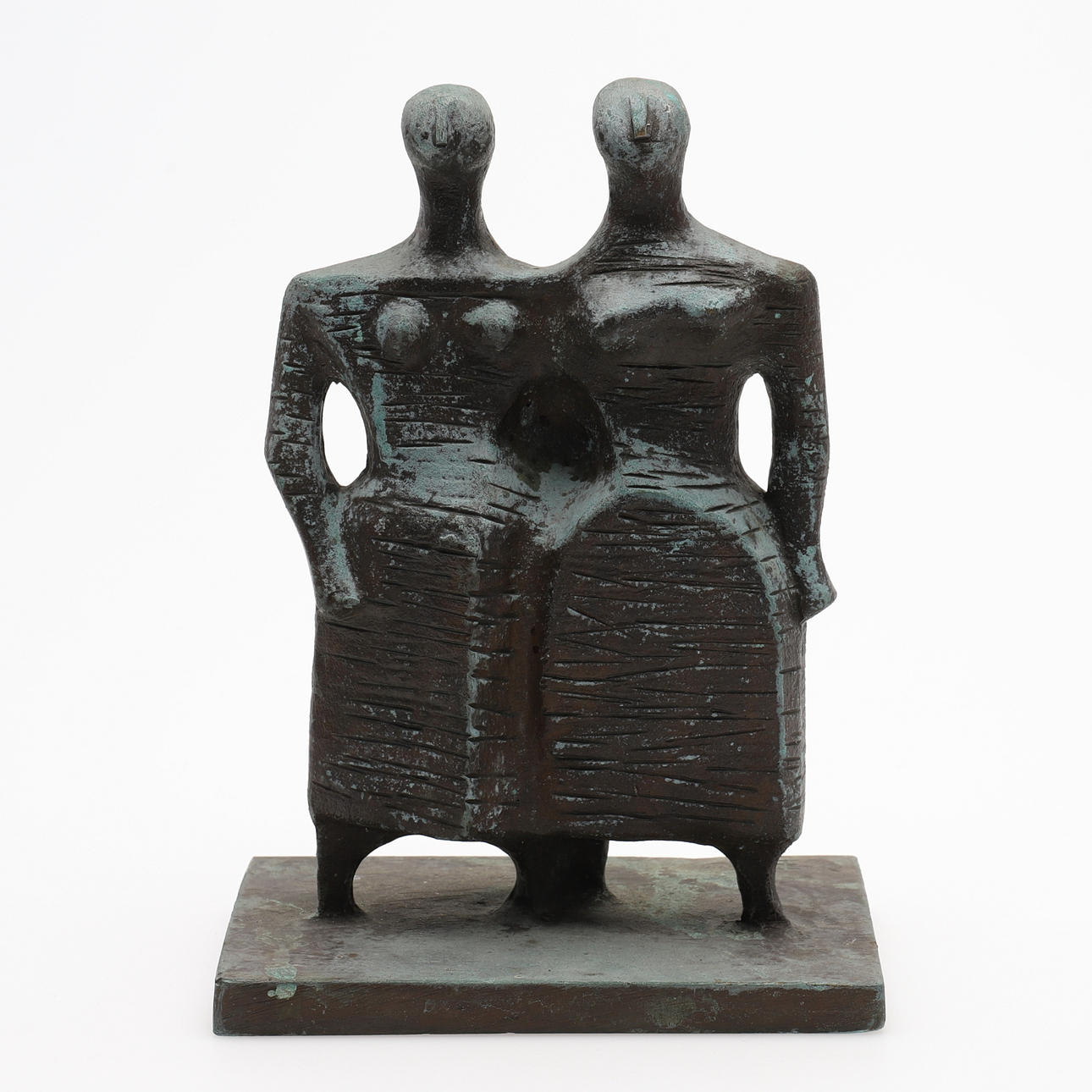 ERIC ELFWÉN, sculpture, two female figures, patinated bronze, monogram signed, dated 61.