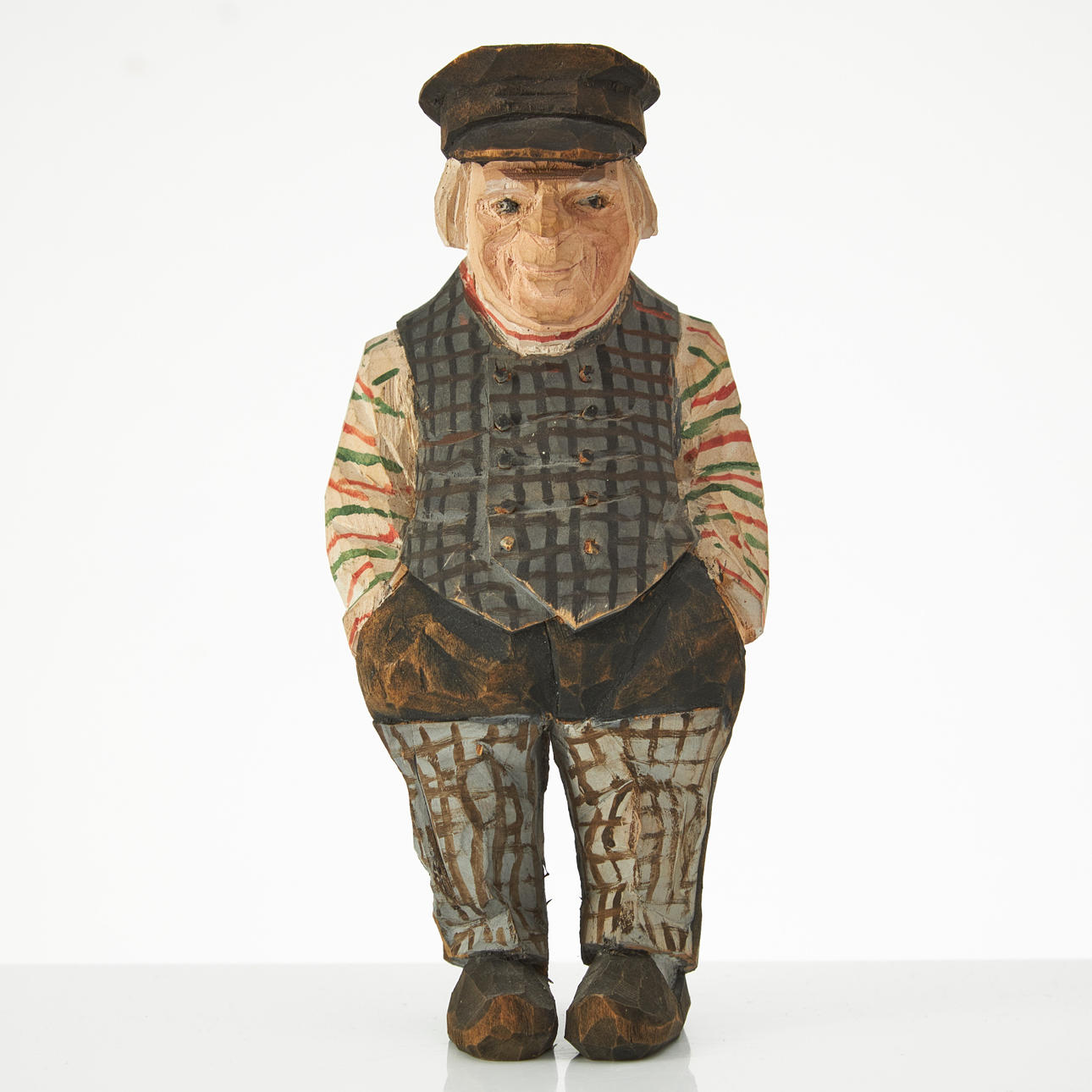 TRÄFIGUR, trä, man, signerad E.G.