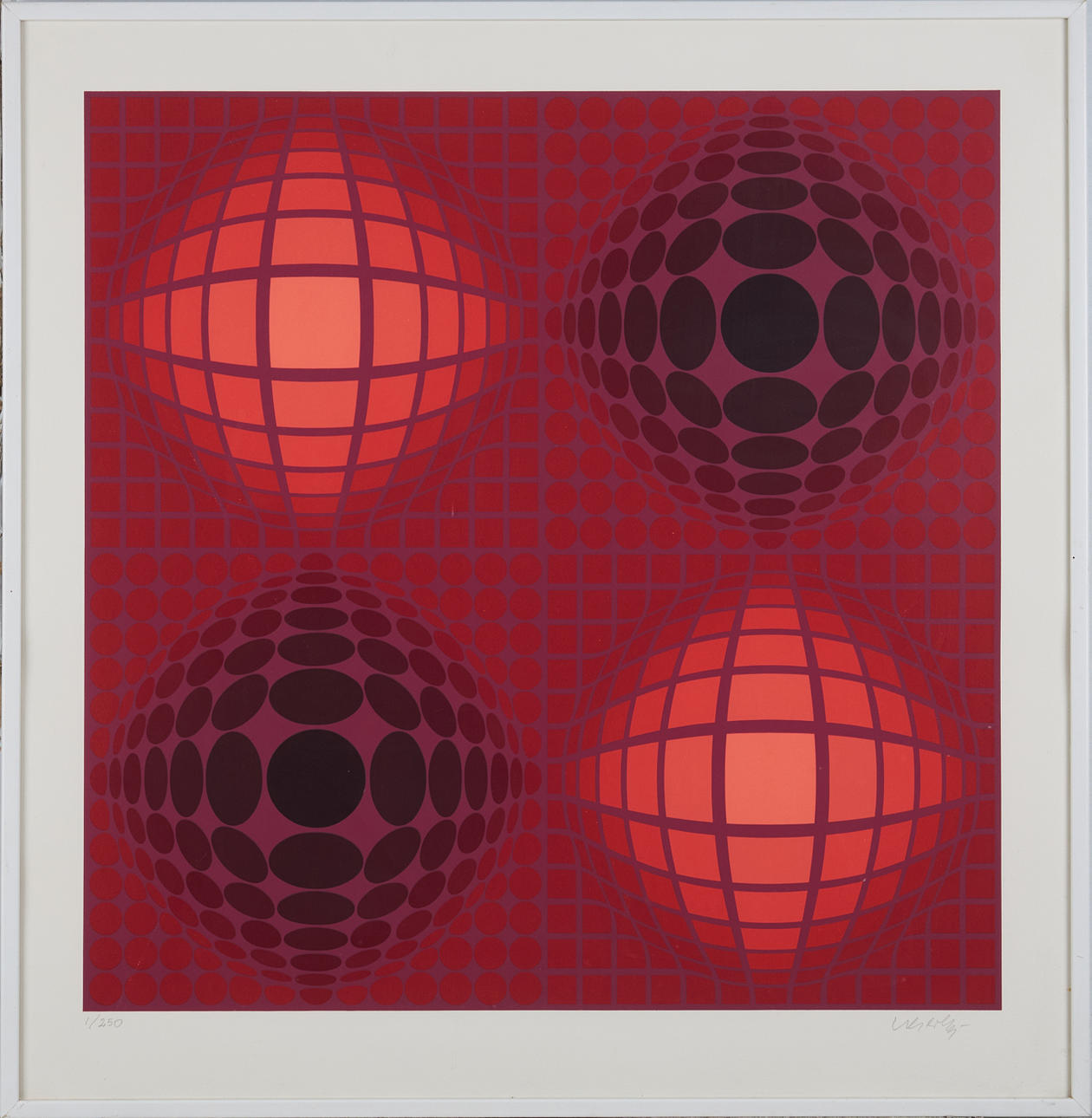 VICTOR VASARELY. Composition, optical illusion, color serigraphy, signed and numbered 1/250.