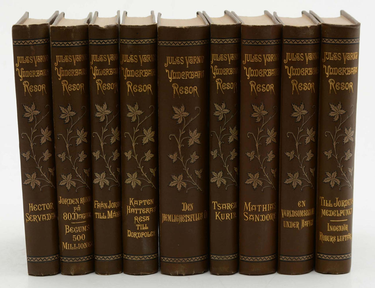 Samling av Jules Vernes underbara resor. 9 Volymer.