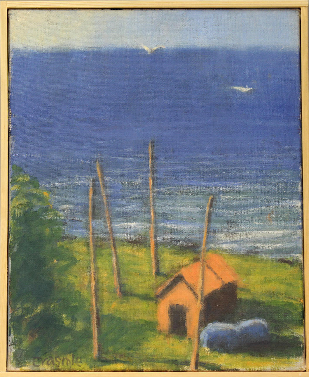 TORSTEN ERASMIE. "Blått hav", Vik. Olja på duk. Signerad Erasmie.