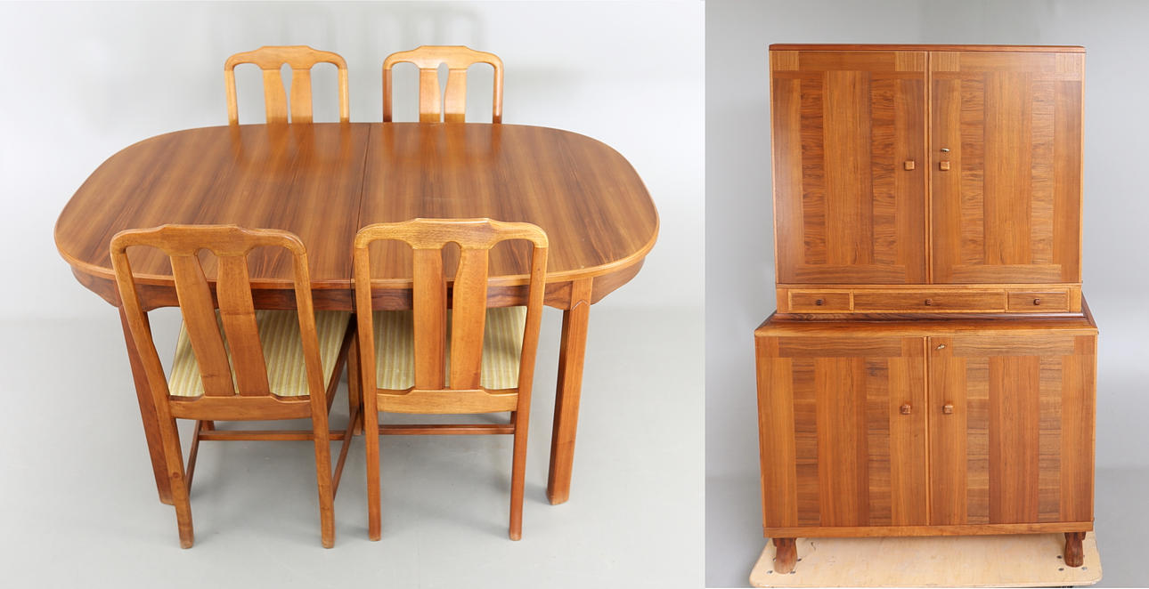 CARL MALMSTEN. Matsalsgrupp, "Ambassadör" Åfors, 8 delar.