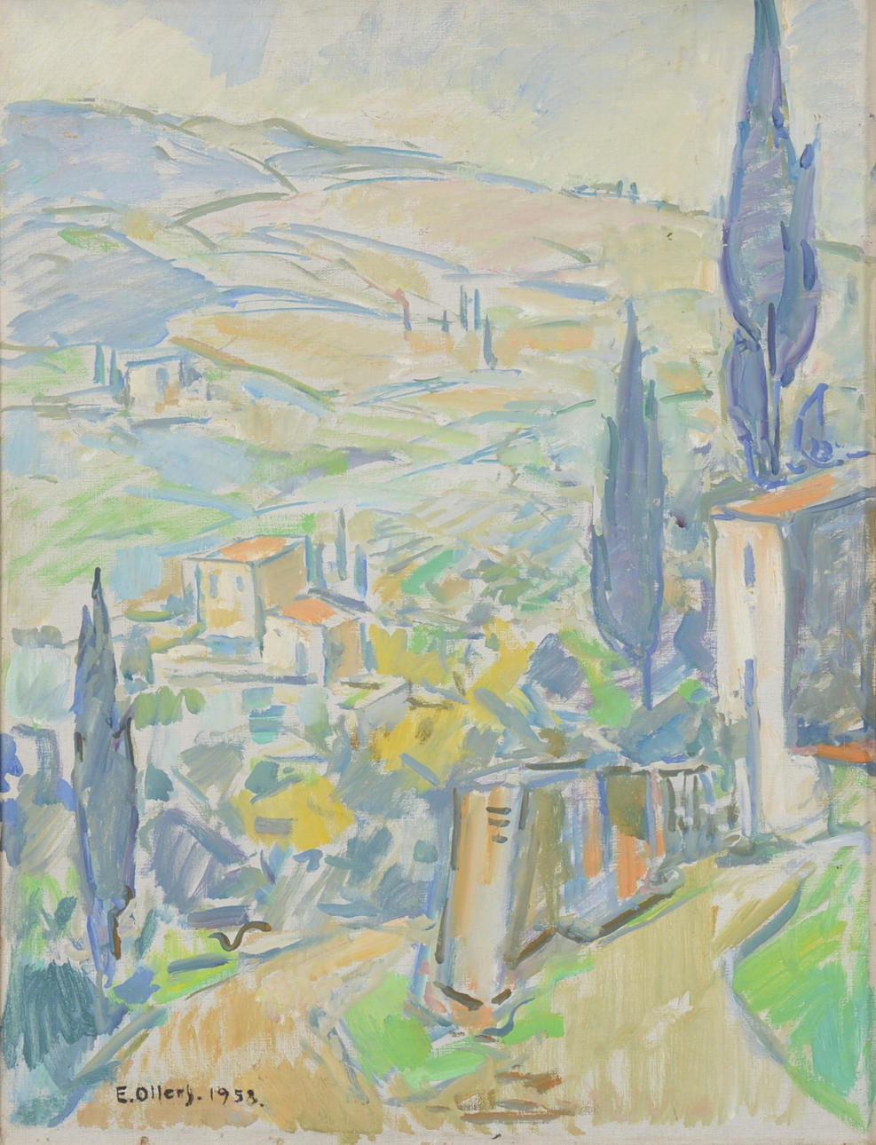 EDVIN OLLERS. Olja på duk.