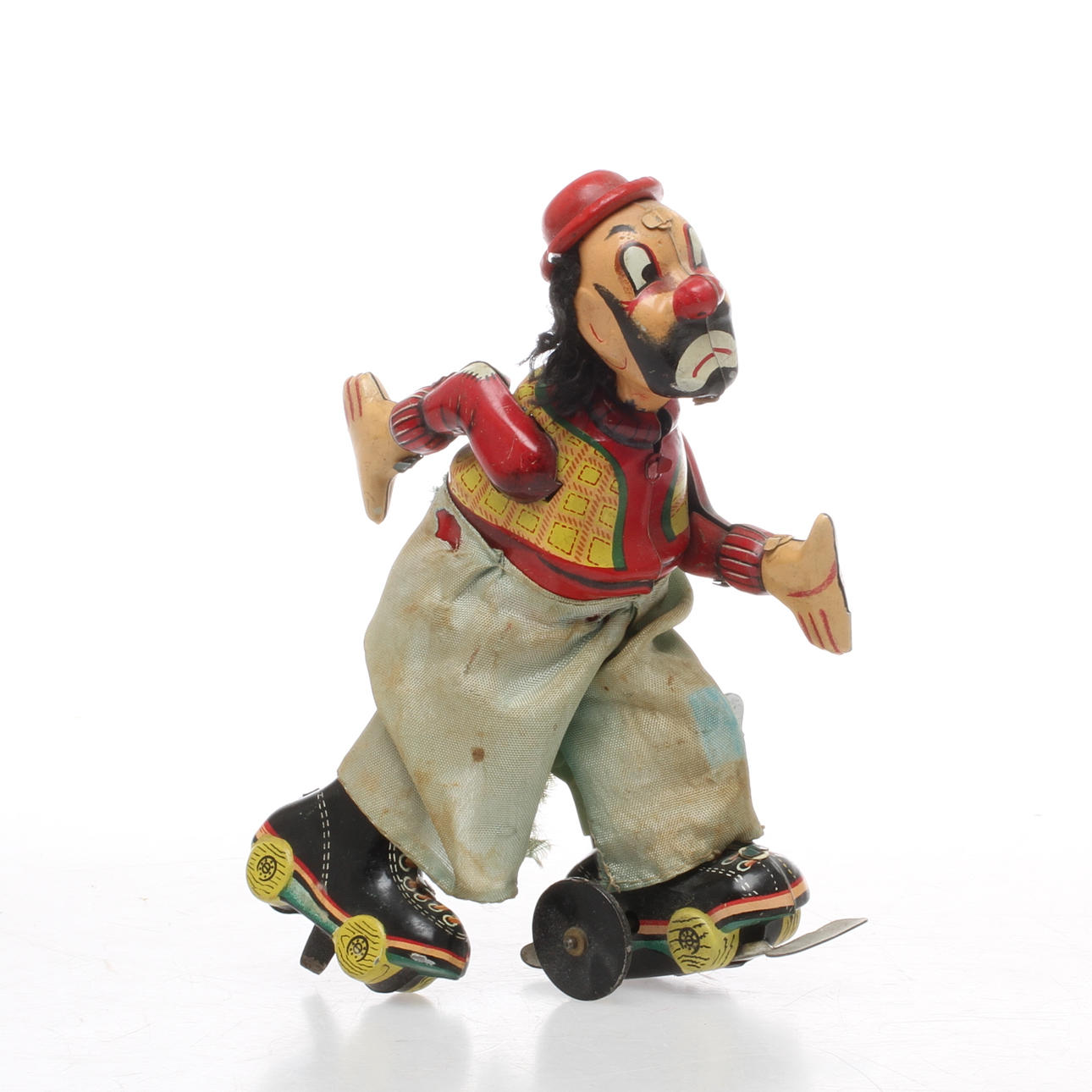 CLOWN på RULLSKRIDSKOR, plåt, T.P.S. Japan.