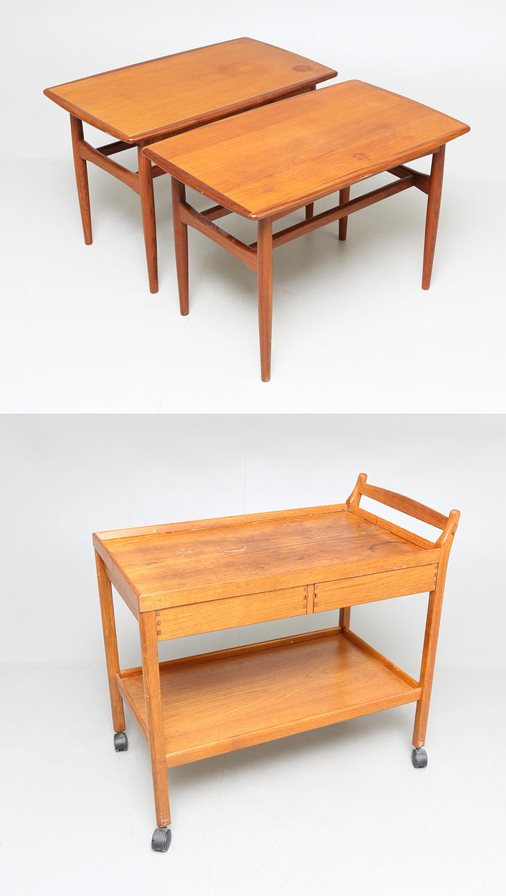 TEAKMÖBLER, 1960-Tal, 3 delar.