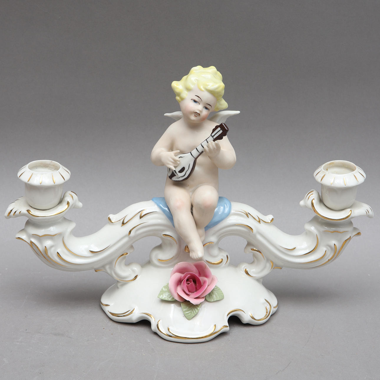 LJUSSTAKE, porslin, M B Dresden, 1950/60-tal.