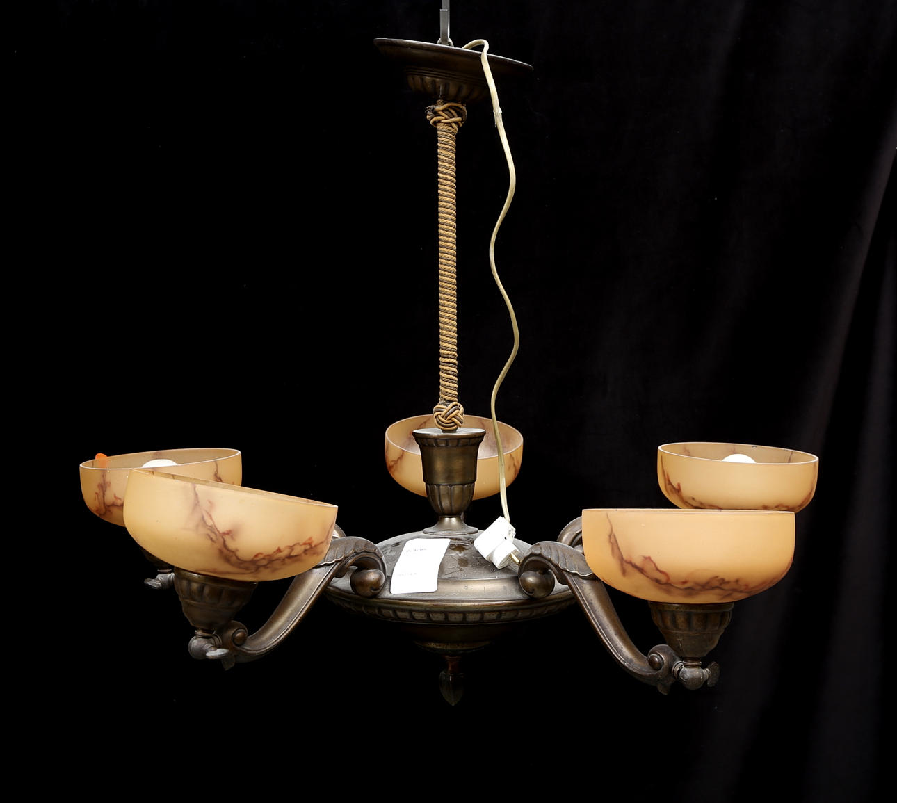 TAKLAMPA, metal, 1930/40-tal, total höjd ca. 60 cm.