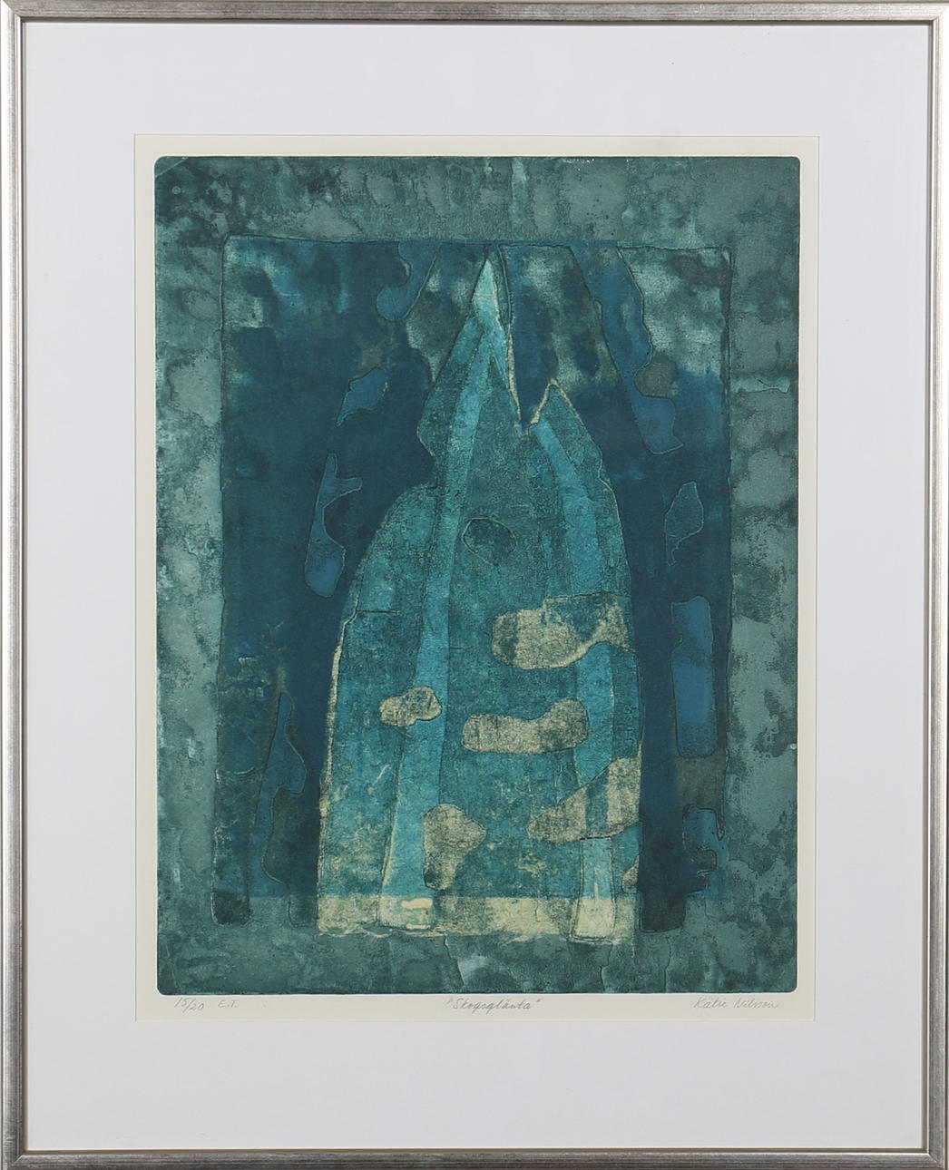 KÄTIE NILSSON. "Skogsglänta". Färgetsning. Signerad och numrerad 15/20 E.T.