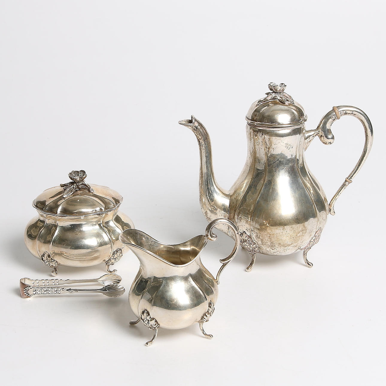 SERVISDELAR, 4 delar, 835 silver, C W Edwall, Sundsvall. 1935.