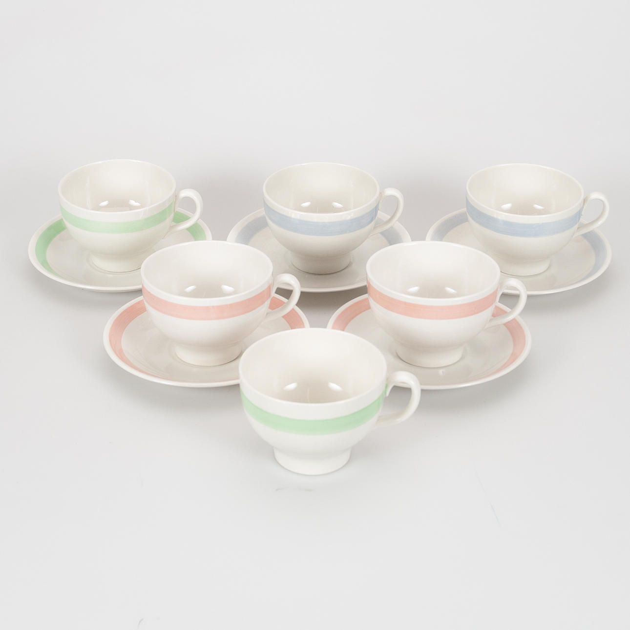 EUGEN TROST. GEFLE TEA CUPS. 12 pieces "Pastel".