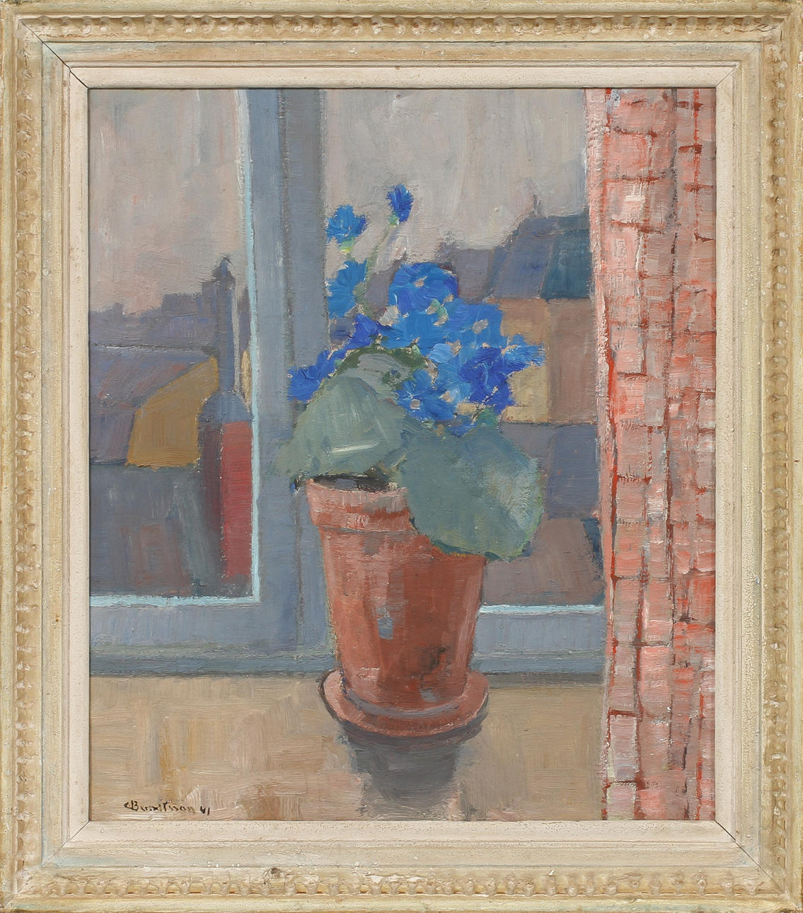 CARL BERNDTSSON. Blomsterstilleben, olja på pannå, signerad och daterad -41.