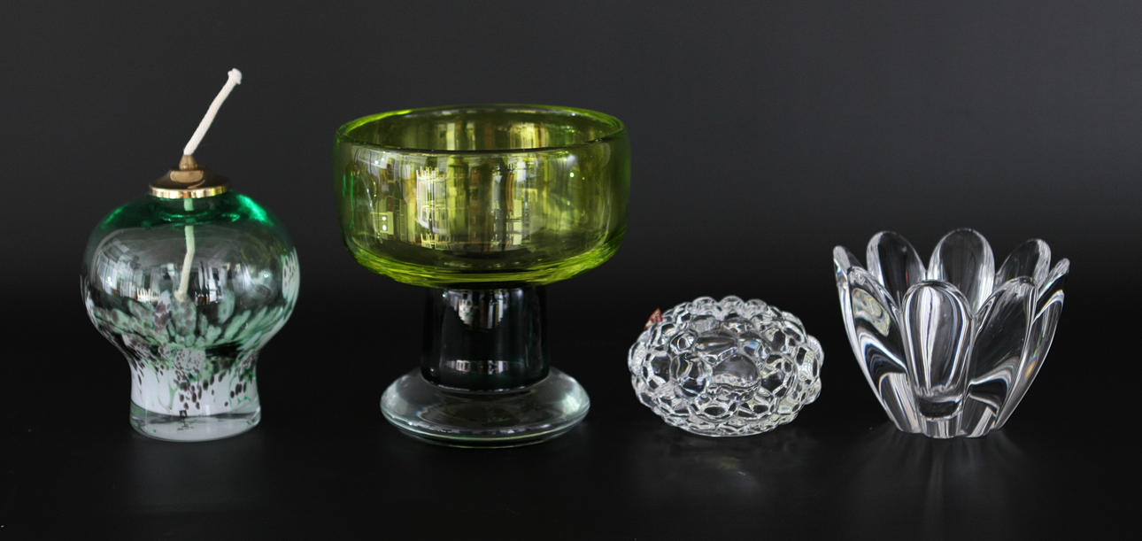 PARTI GLAS, 4 delar, bla Orrefors samt Chribska -92.