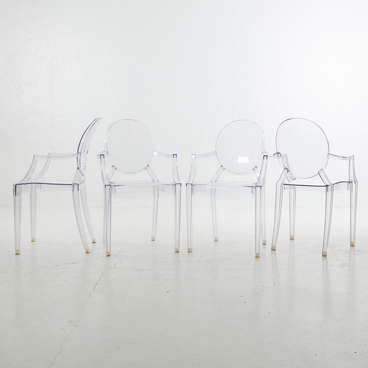 PHILIPPE STARCK. "Louis Ghost", 4 stole, plast, Kartell.