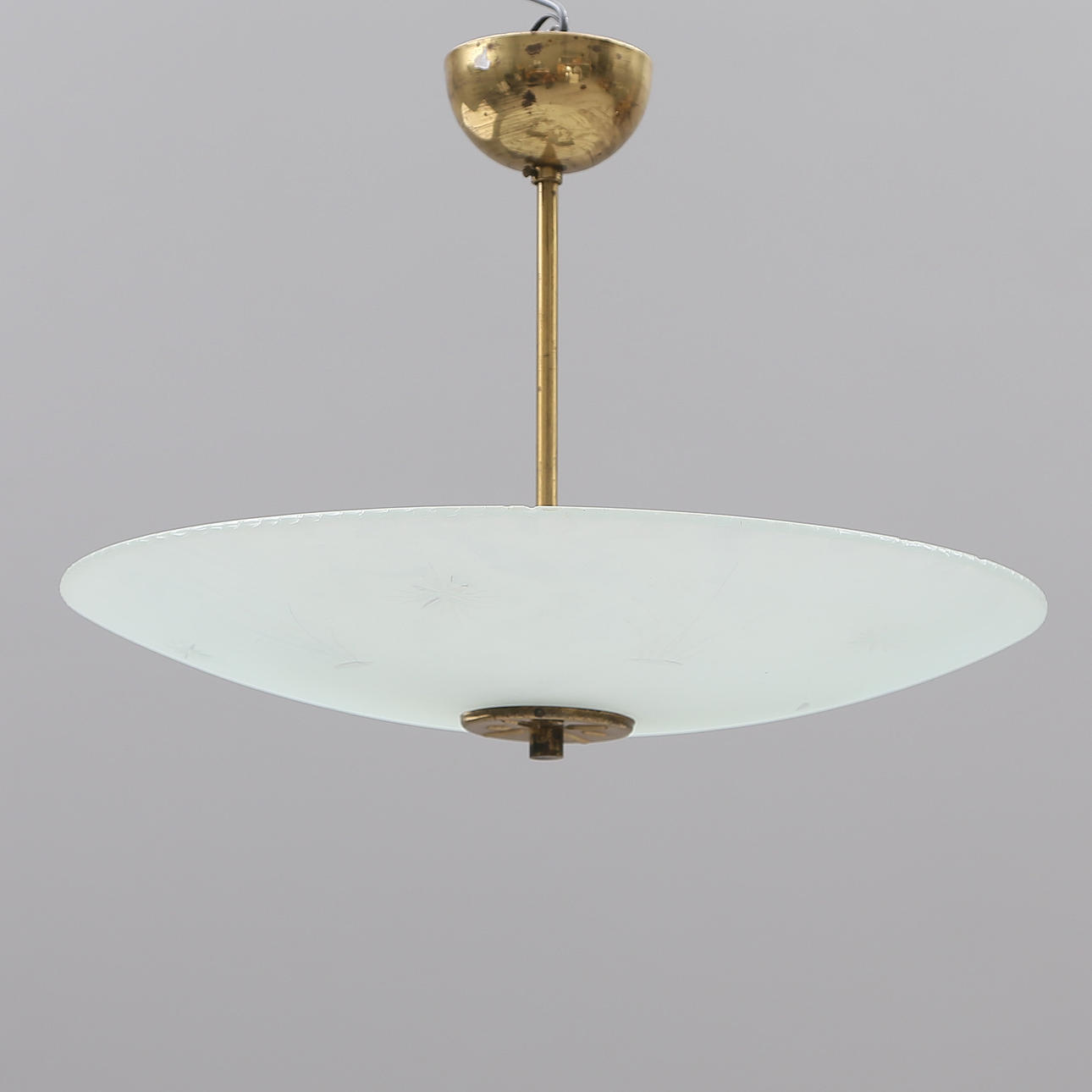 CEILING LAMP, glass/metal, 1900s.