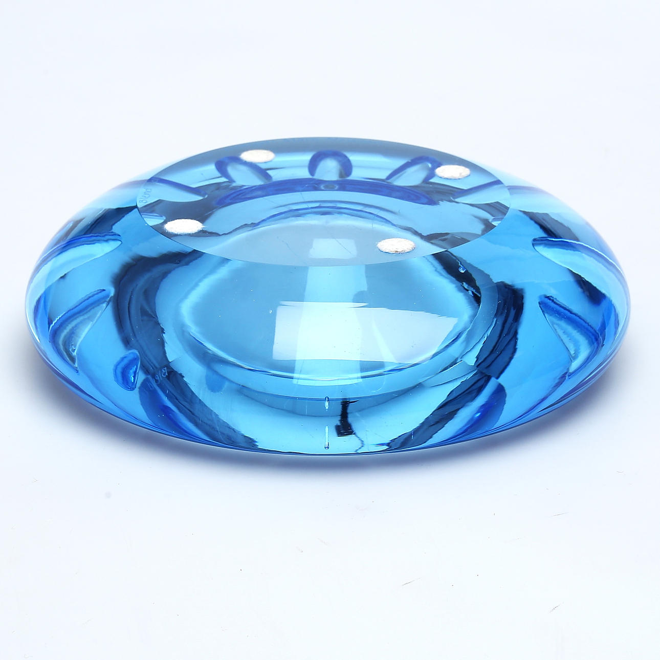 MARC NEWSON. Ashtray, blue glass pulp, Blend Collection, 1996