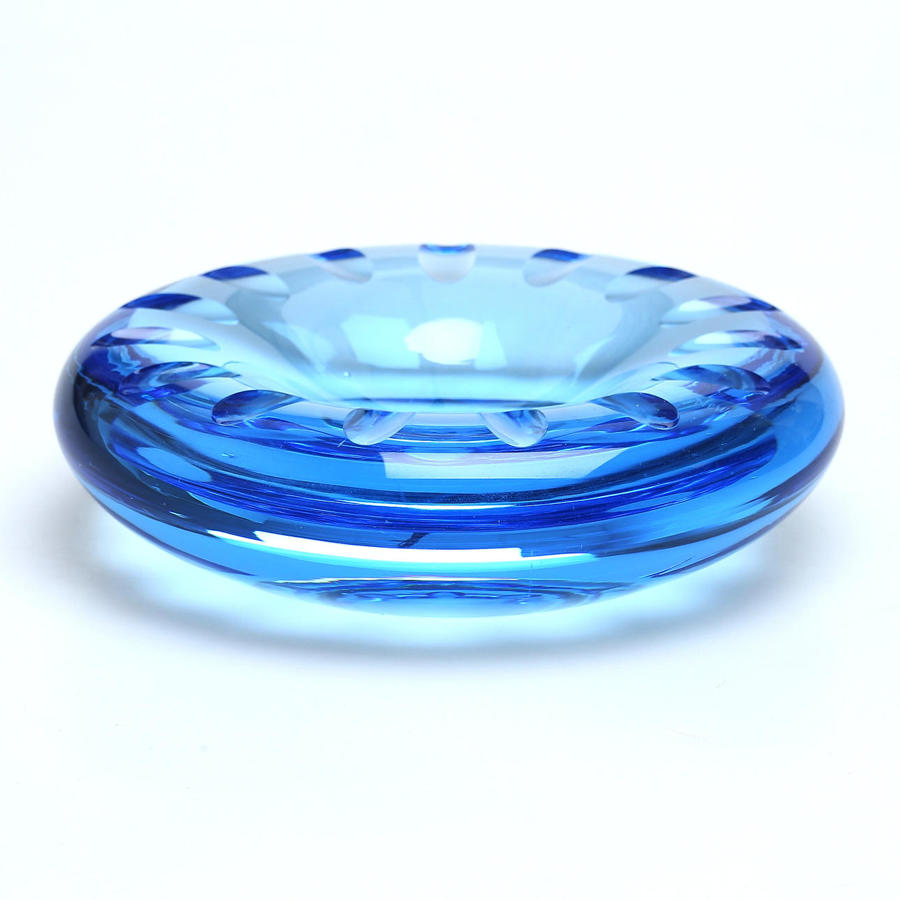 MARC NEWSON. Ashtray, blue glass pulp, Blend Collection, 1996