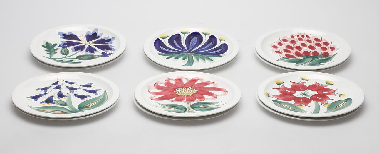 ASSIETTER, 12 delar, "Allegro", Stig Lindberg, Gustavsberg.