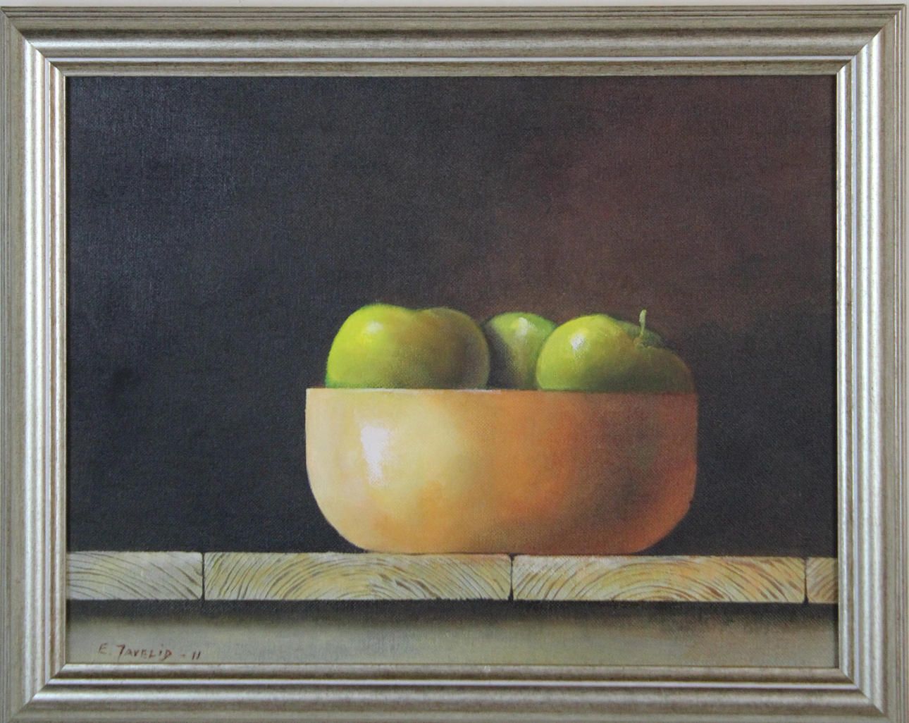 EMANUEL JAVELID. OIL on Board, signed.