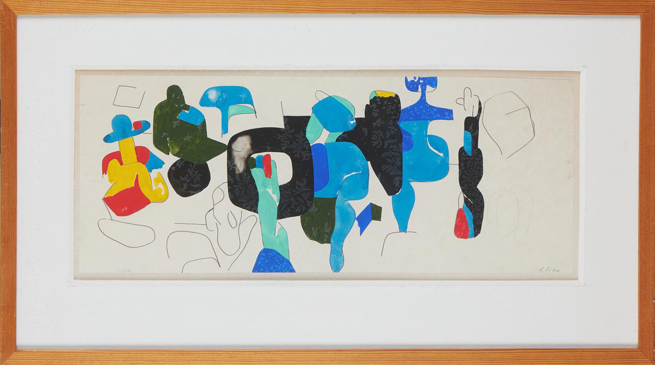 LAGE LINDELL. Figures in motion, signed L. Lindell.