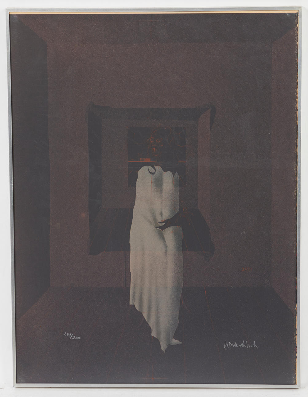 PAUL WUNDERLICH. Farblithografie, 'Daniela im Atelier', 1972.